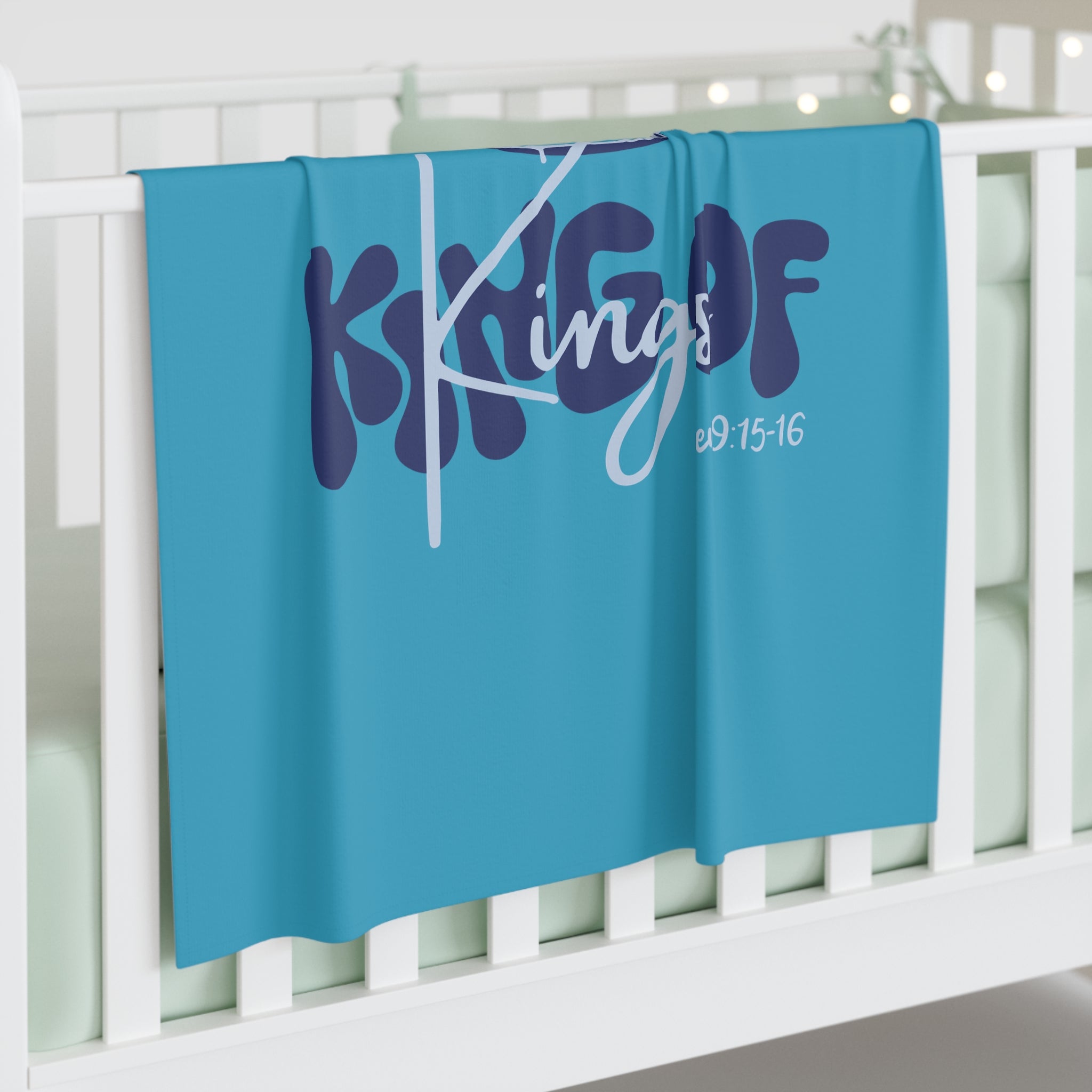 King Of Kings, Blue - Baby Swaddle Blanket