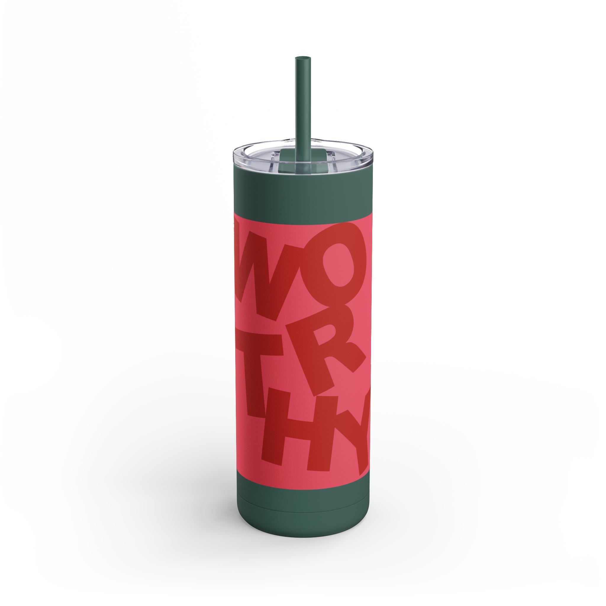 Worthy, Red - Skinny Tumbler