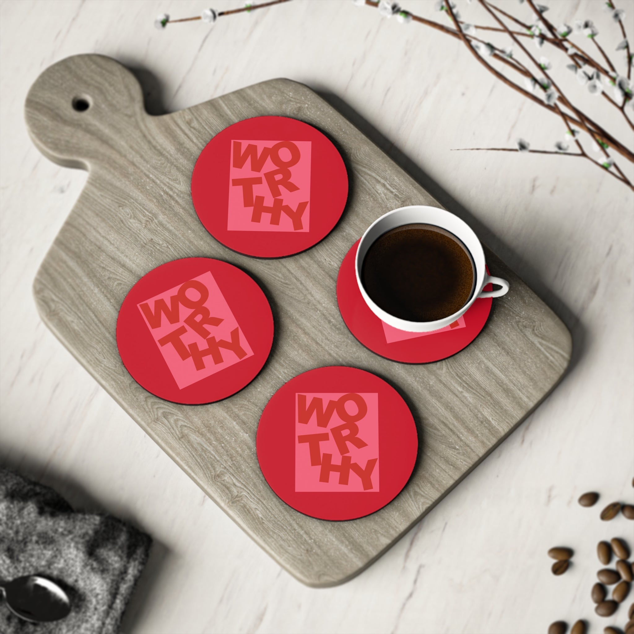 Worthy Pink - Coaster