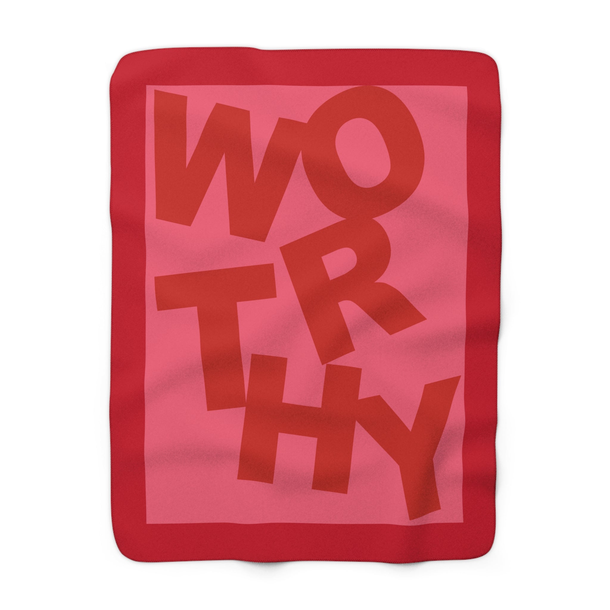 Worthy, Red - Sherpa Blanket