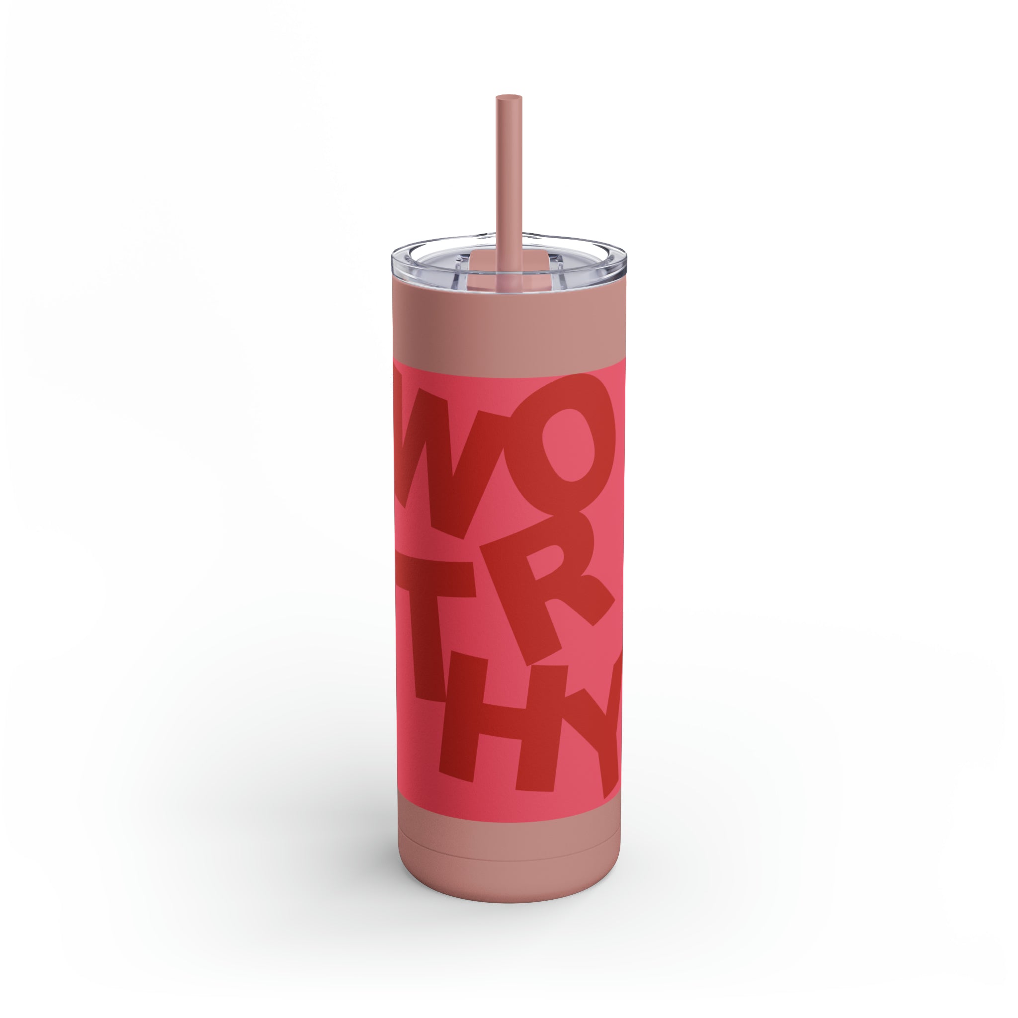 Worthy, Red - Skinny Tumbler