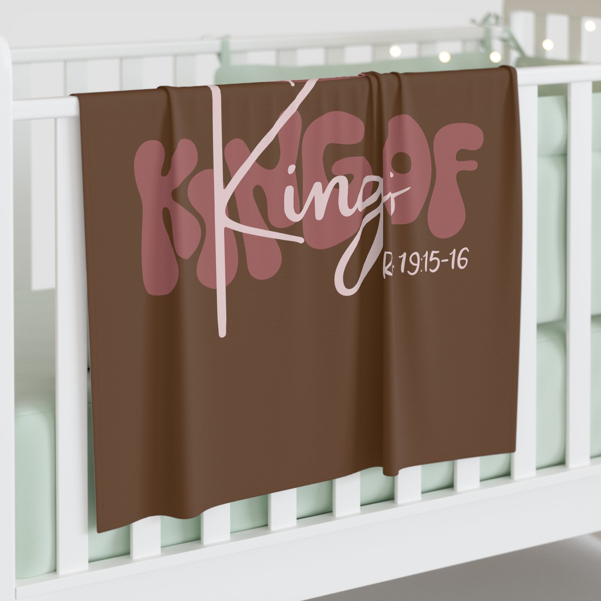 King Of Kings, Pink - Baby Swaddle Blanket