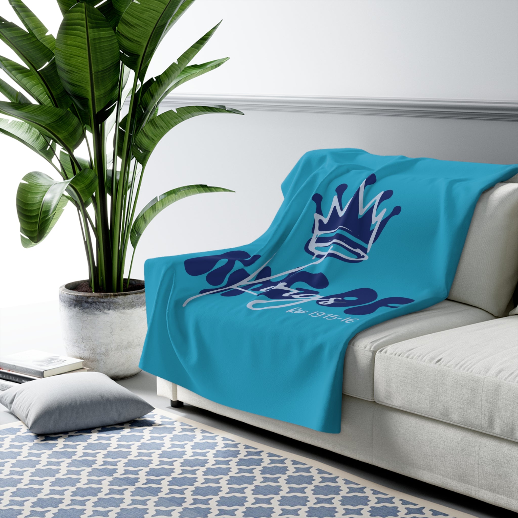 King Of Kings, Blue - Sherpa Blanket