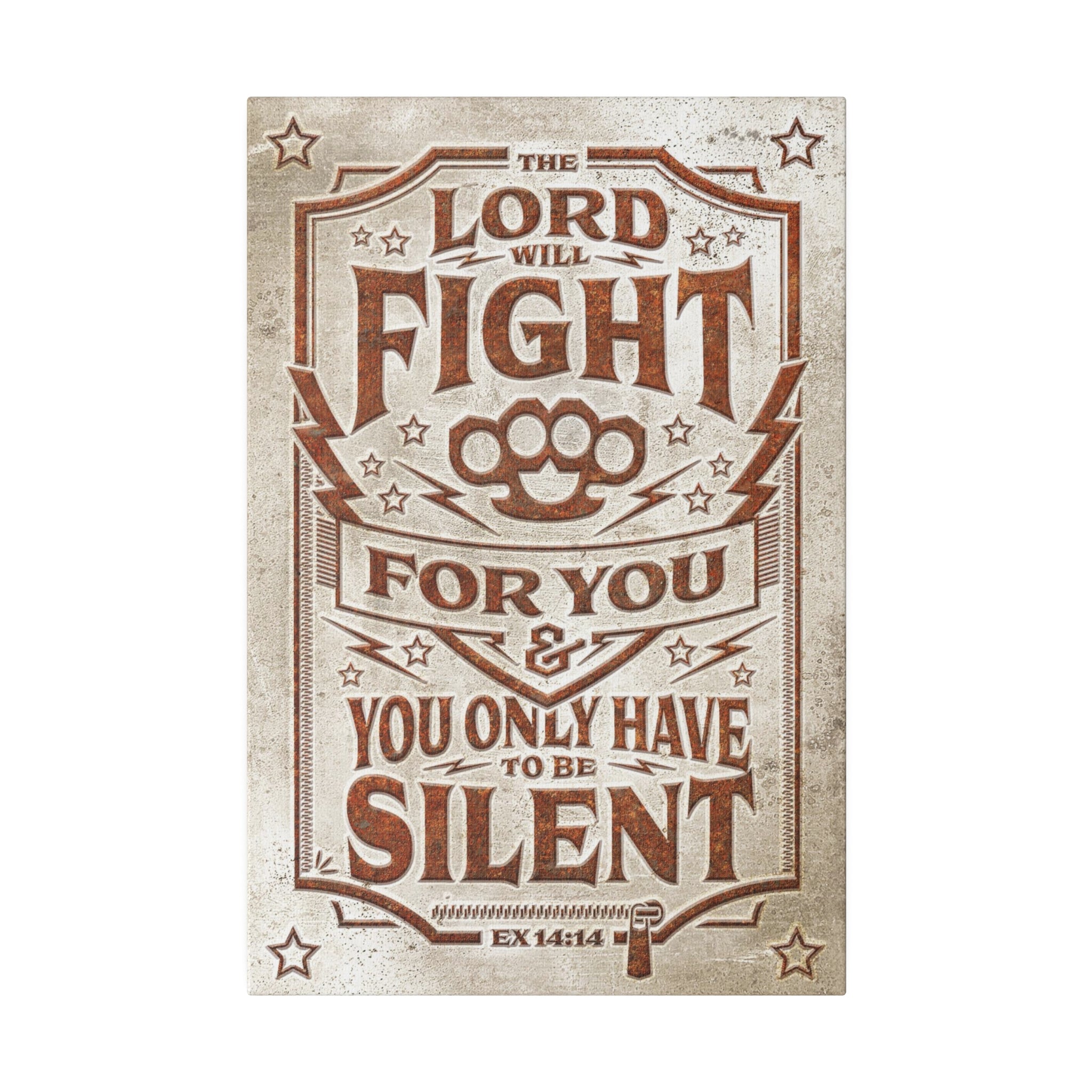 Christian Wall Decor - Lord will Fight - Canvas Sign