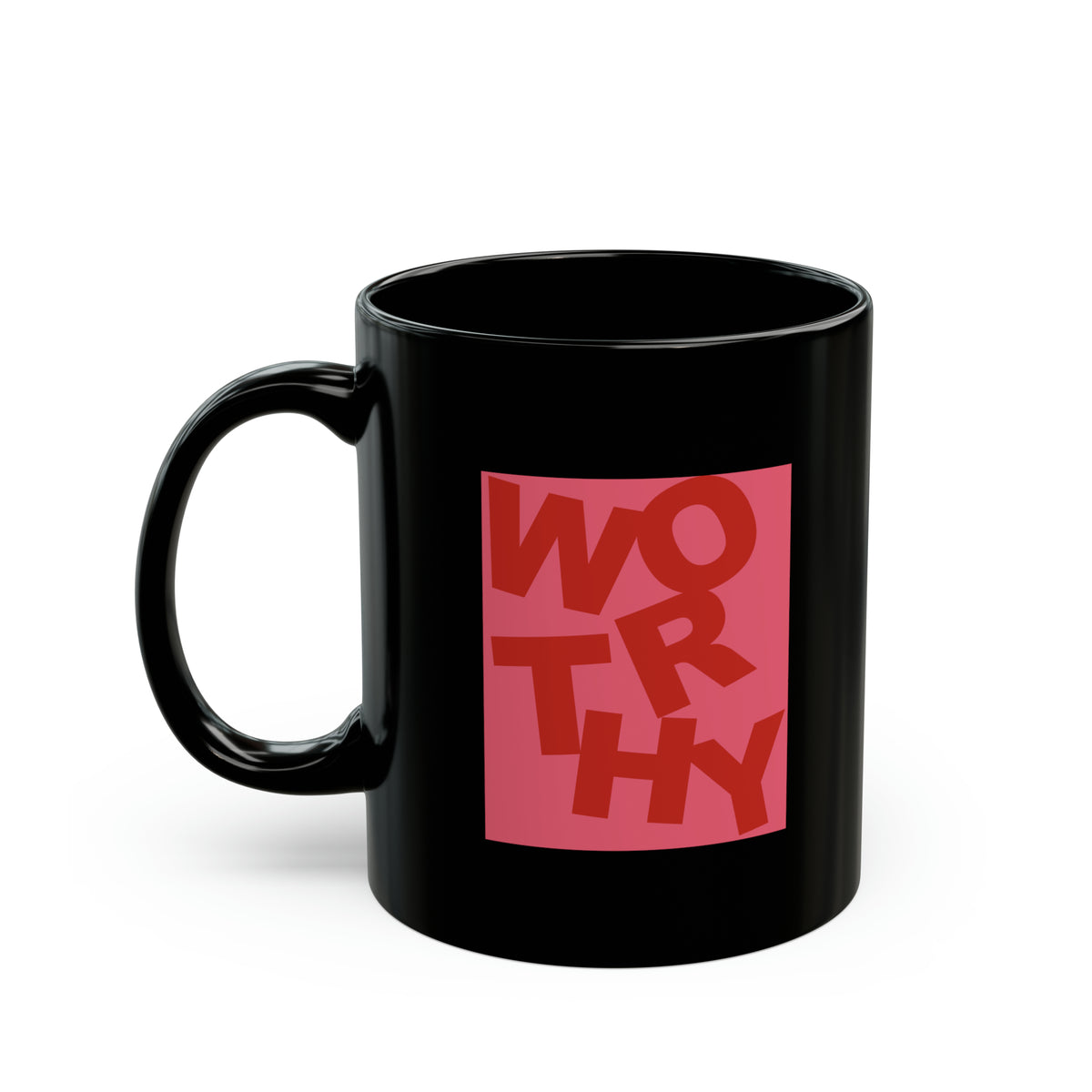 Worthy Red - Black Mug