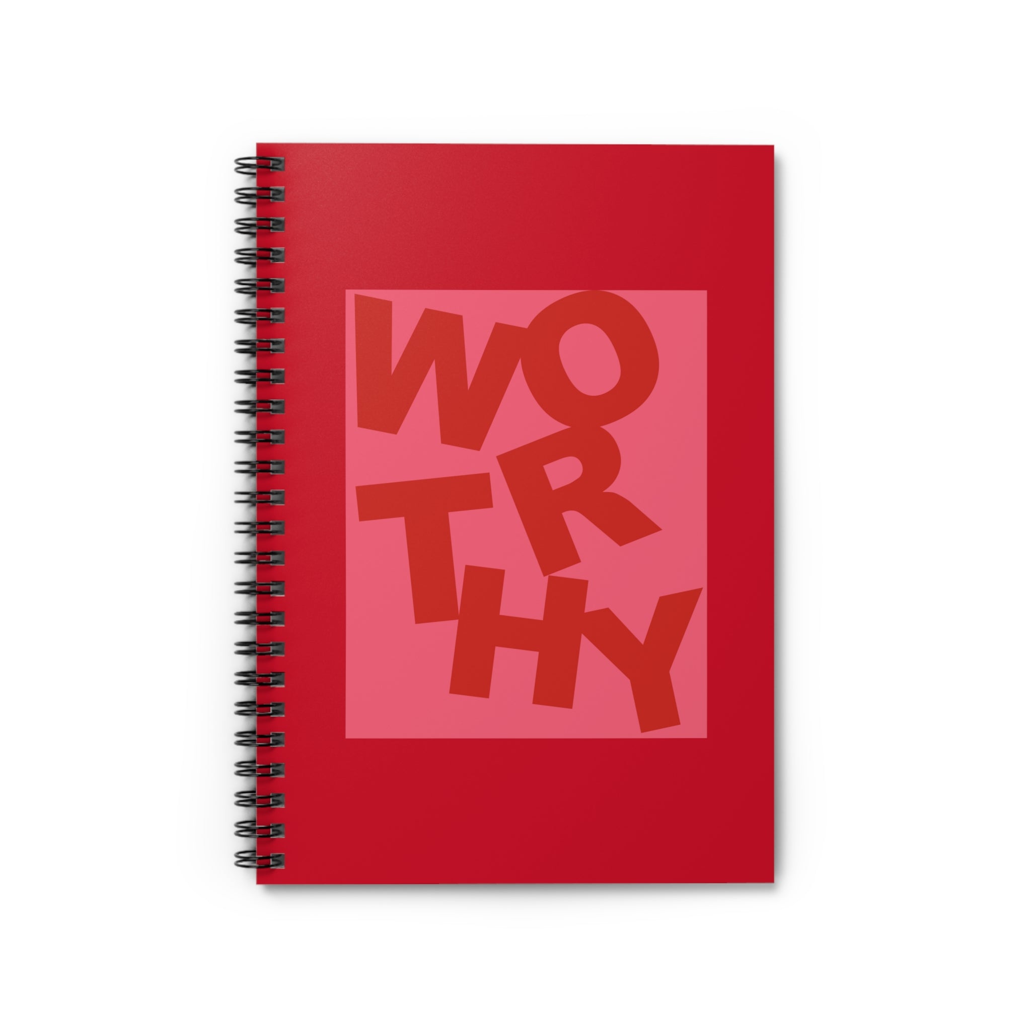 Worthy, Red - Spiral Notebook