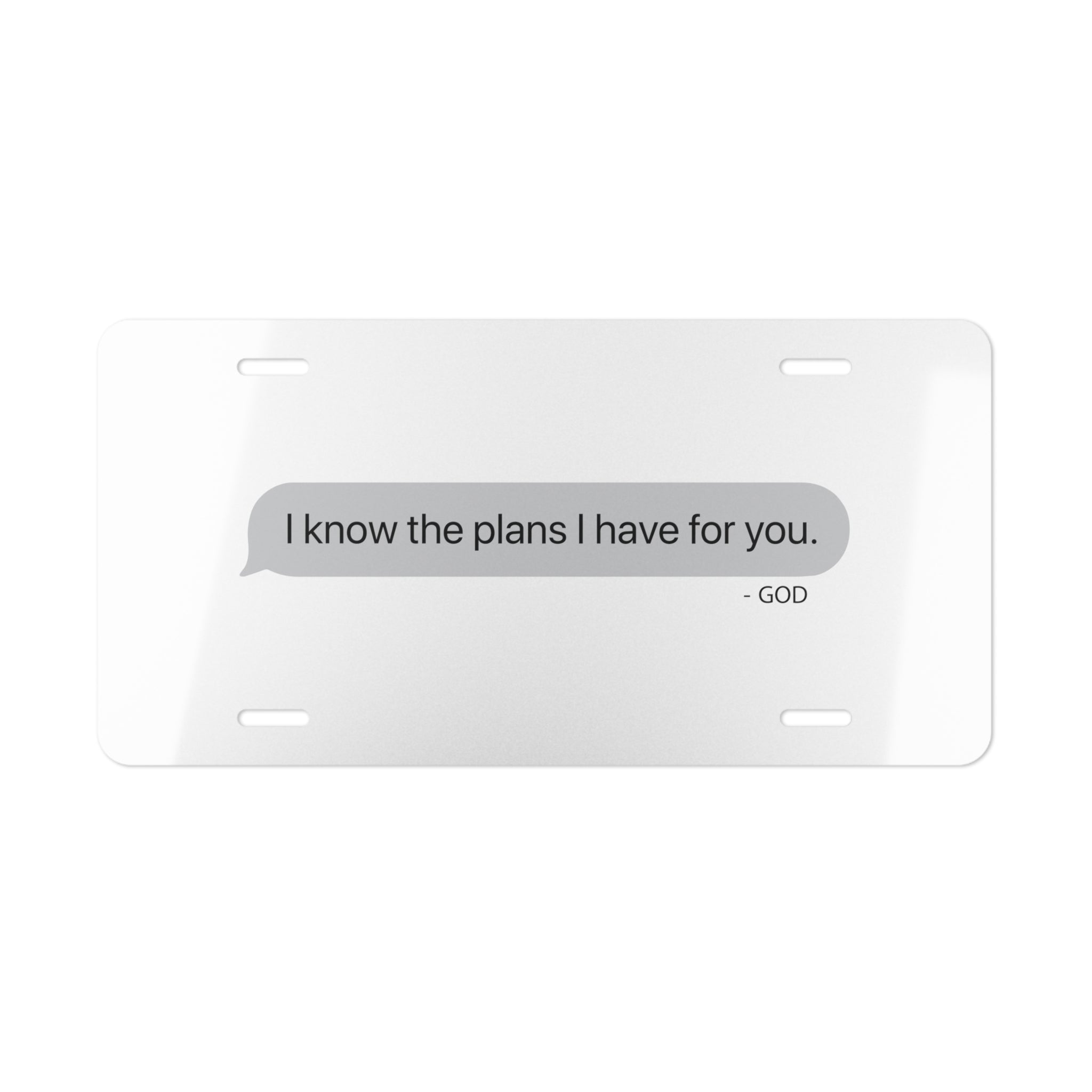 I know the Plans - Vanity Plate