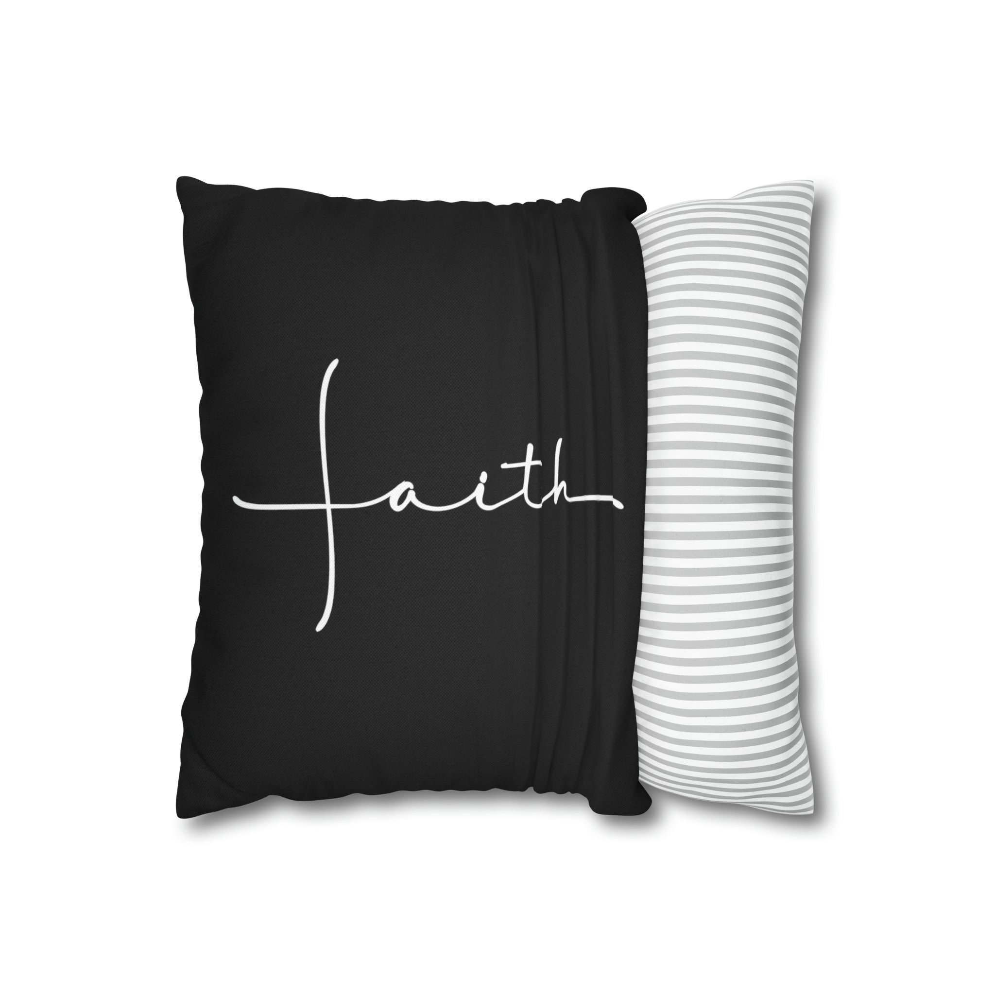 Faith, Black - Pillow Case