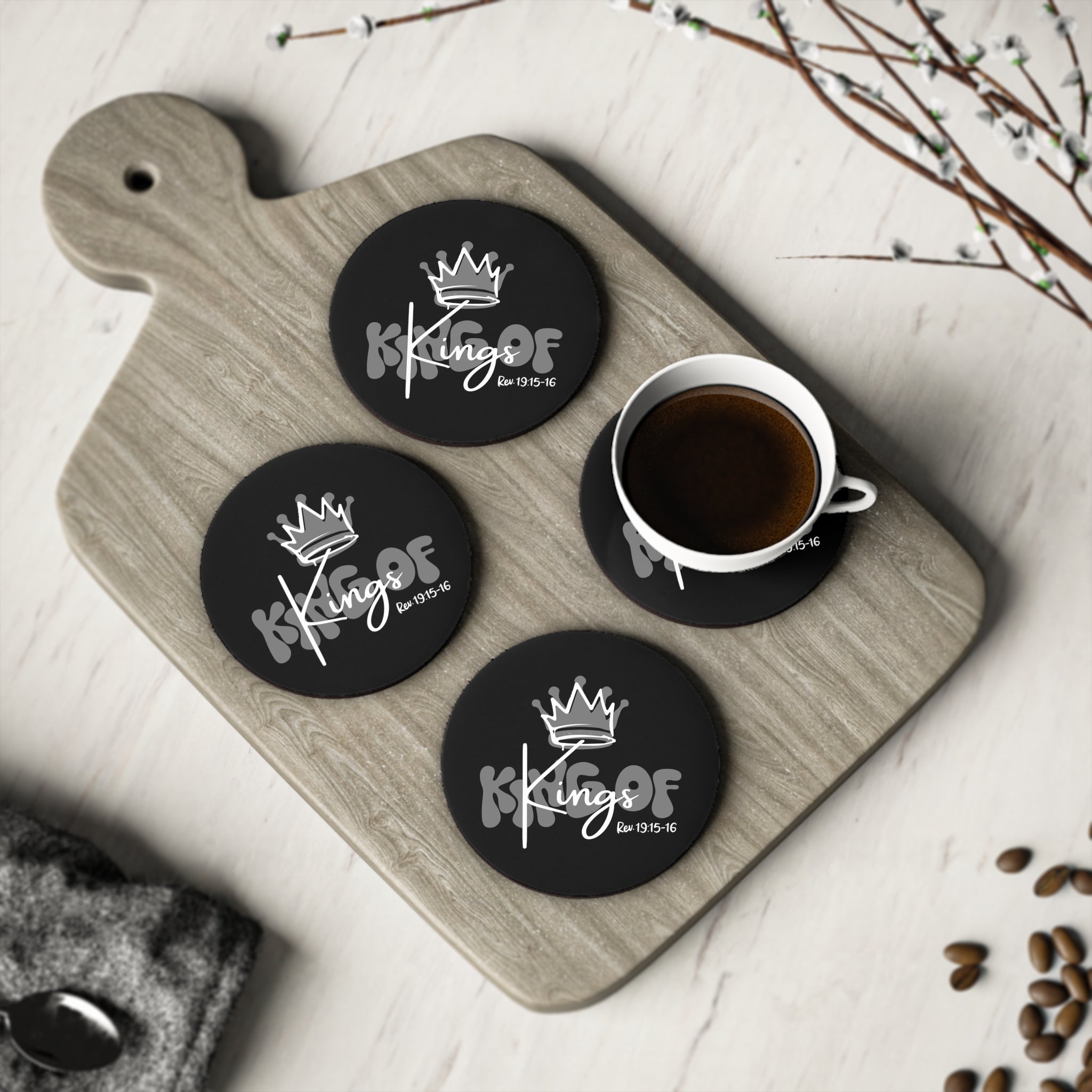 King Of Kings , Grey  - Coaster