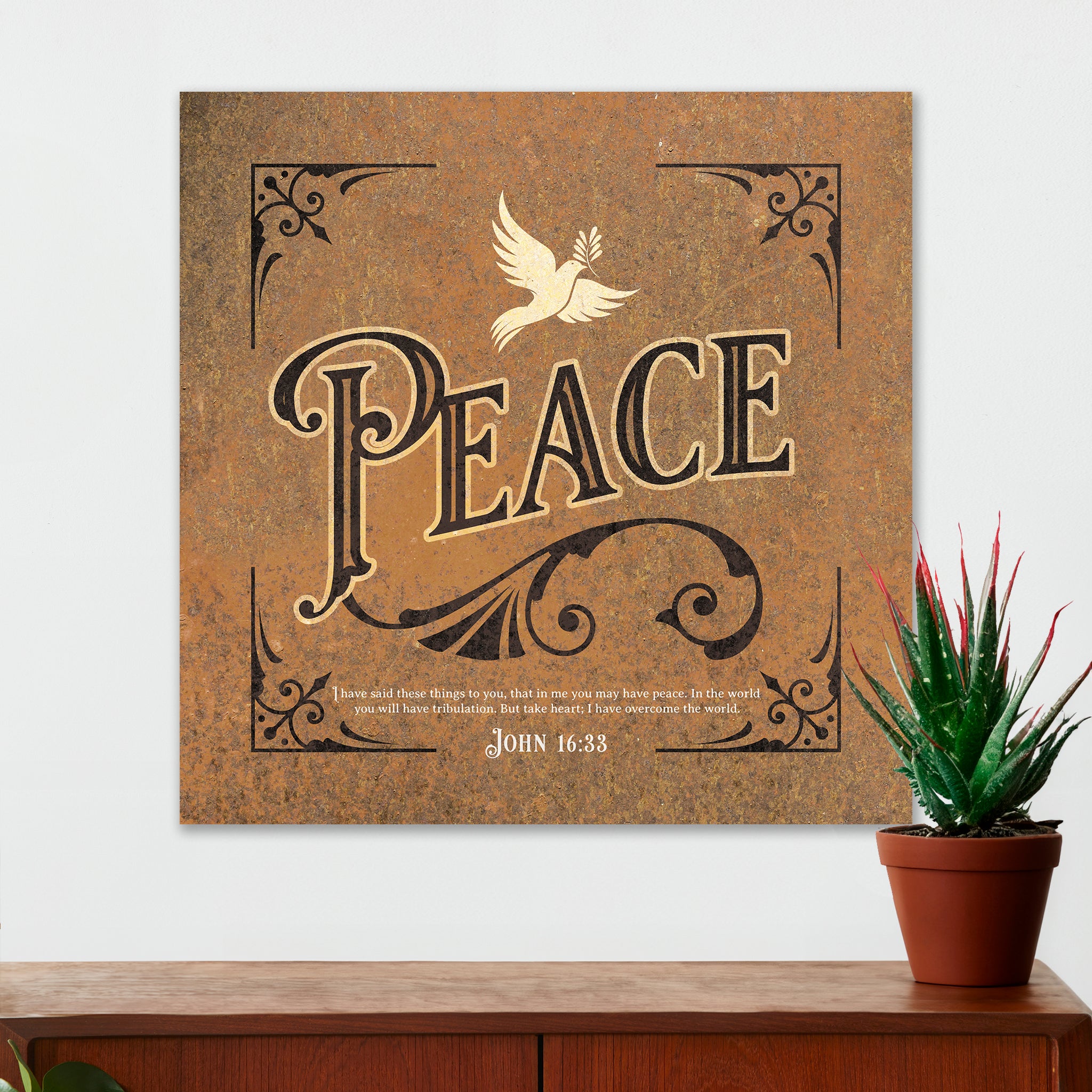 Christian Wall Decor - Peace - Canvas Sign