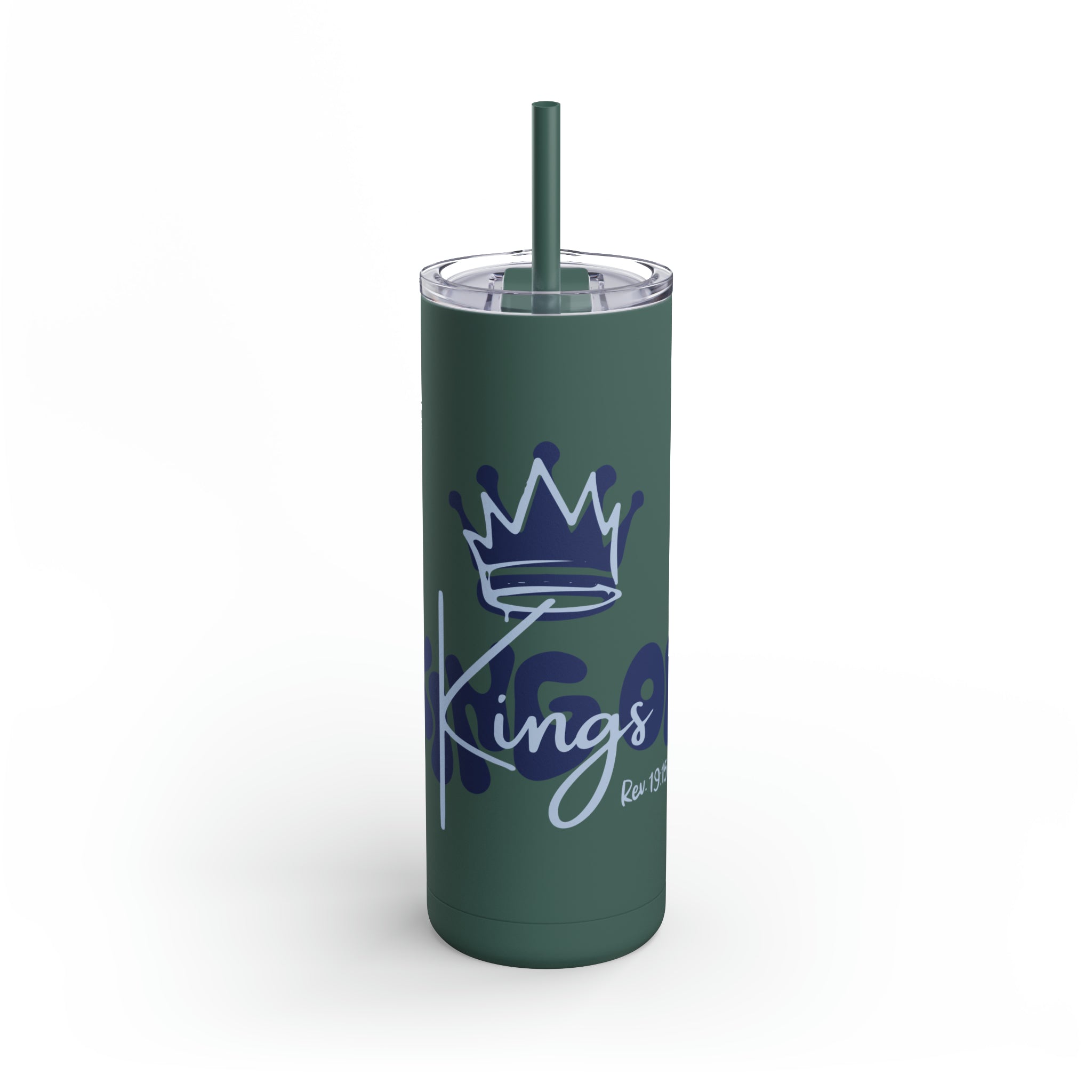 King Of Kings, Blue - Skinny Tumbler