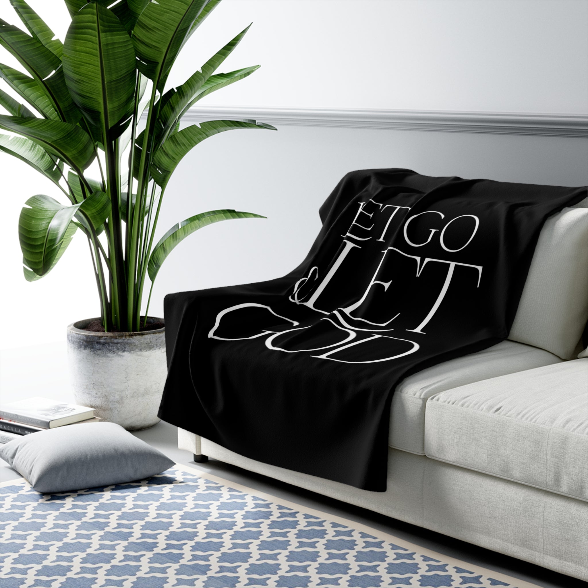 Let Go & Let God - Sherpa Blanket