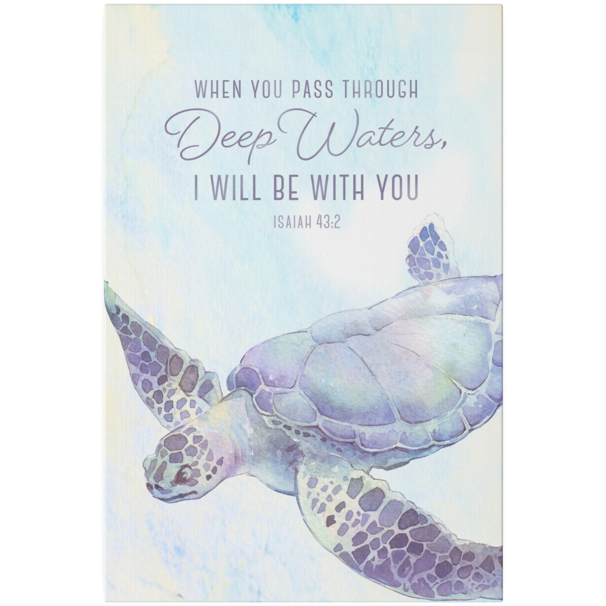 Christian Wall Decor - Deep Waters - Canvas Sign