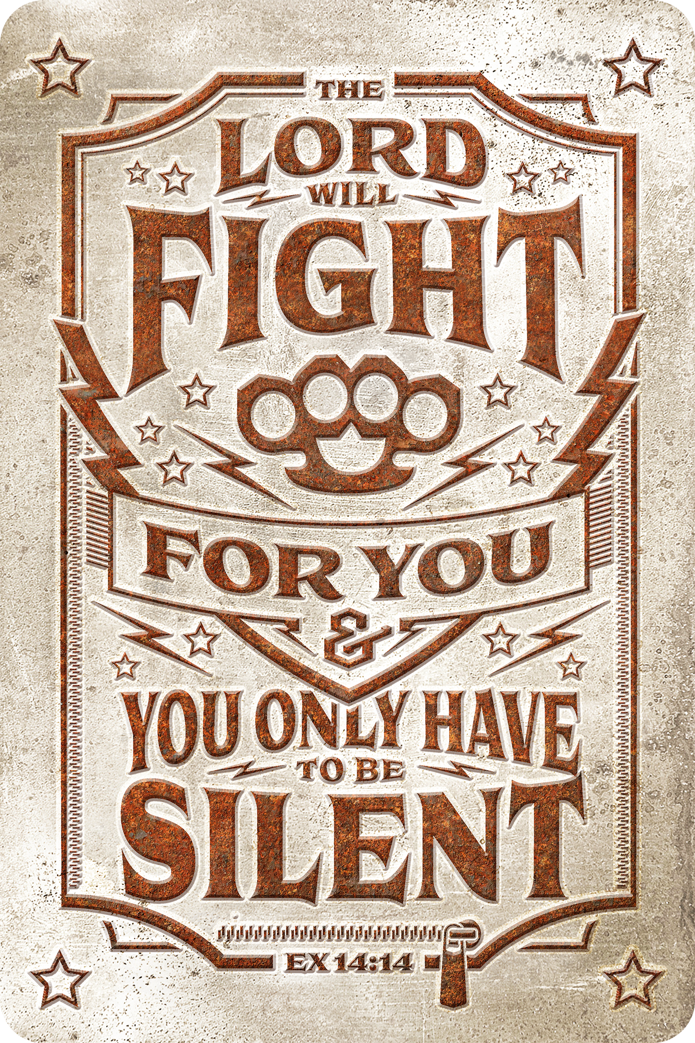 Christian Wall Decor - The Lord Will Fight For You - Metal Sign