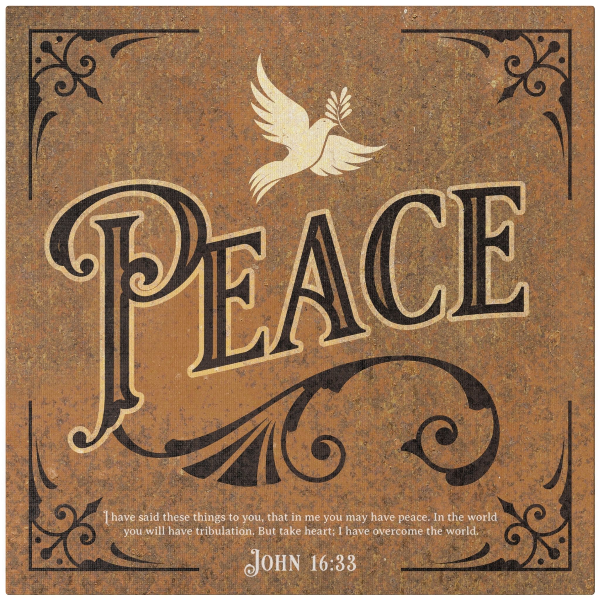 Christian Wall Decor - Peace - Canvas Sign