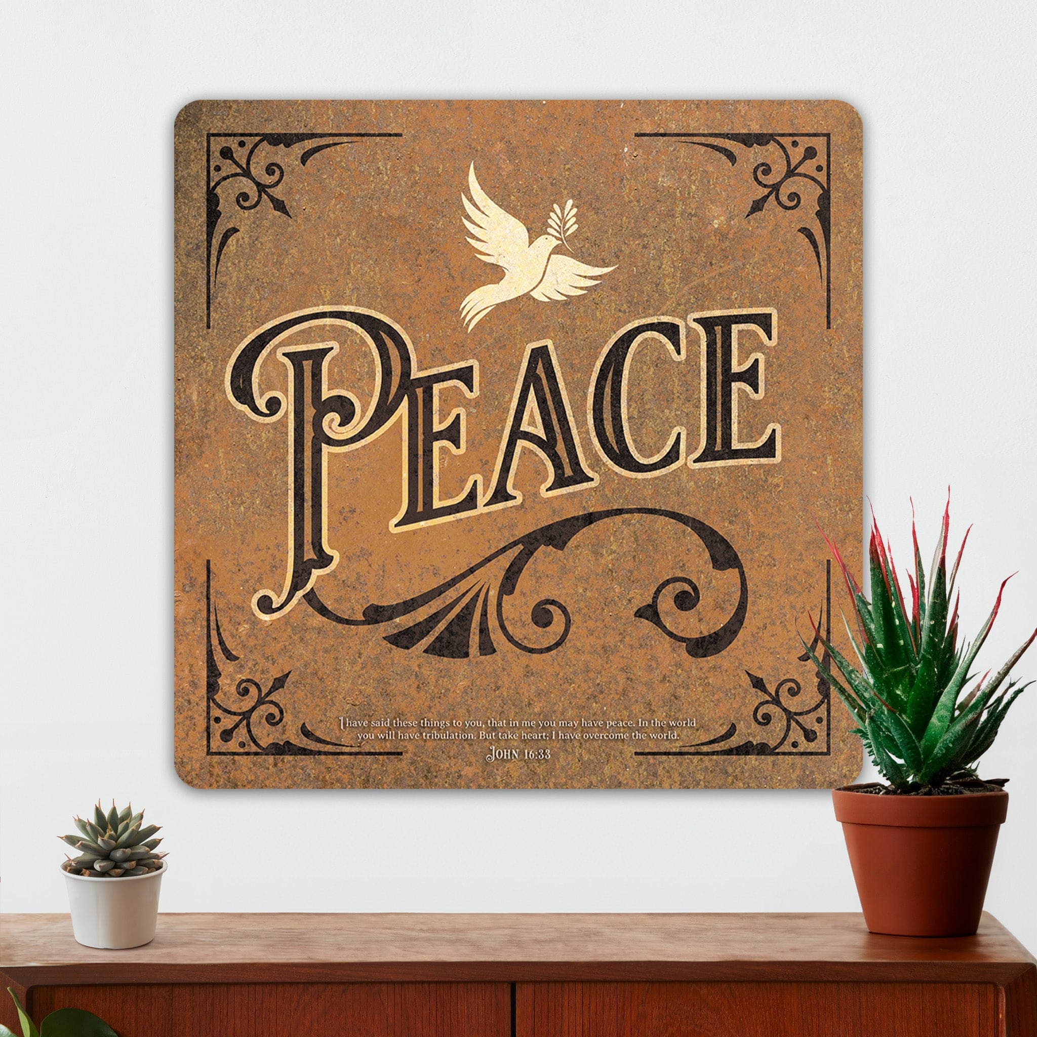 Christian Wall Decor - Peace - Metal Sign