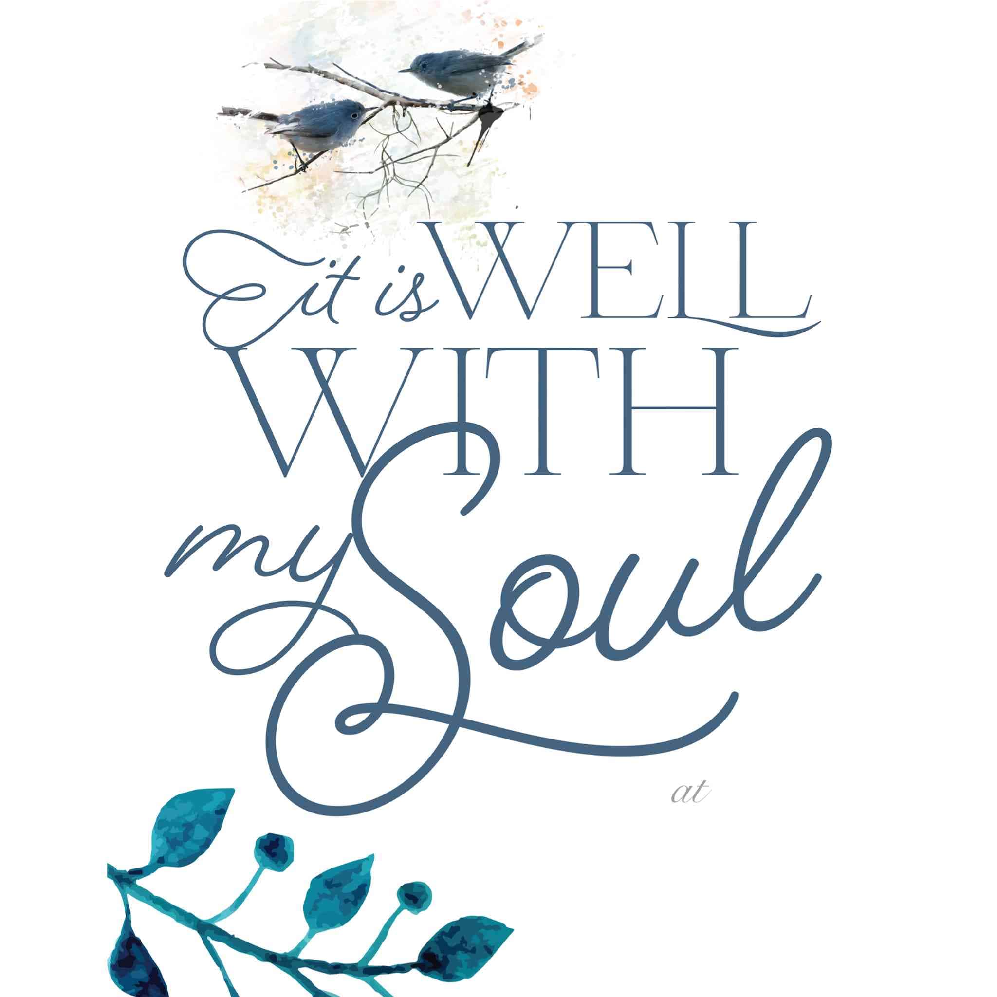 Blank example of Sunshine Corner's customizable, christian sign and baby shower gift that says, "It is well with my soul".